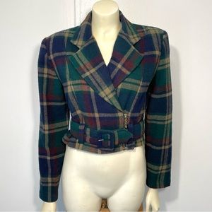 Star CCC Plaid Short Blazer Jacket S